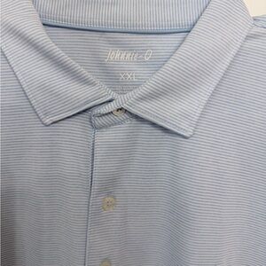 johnnie-O Men's Blue Striped Polo Shirt